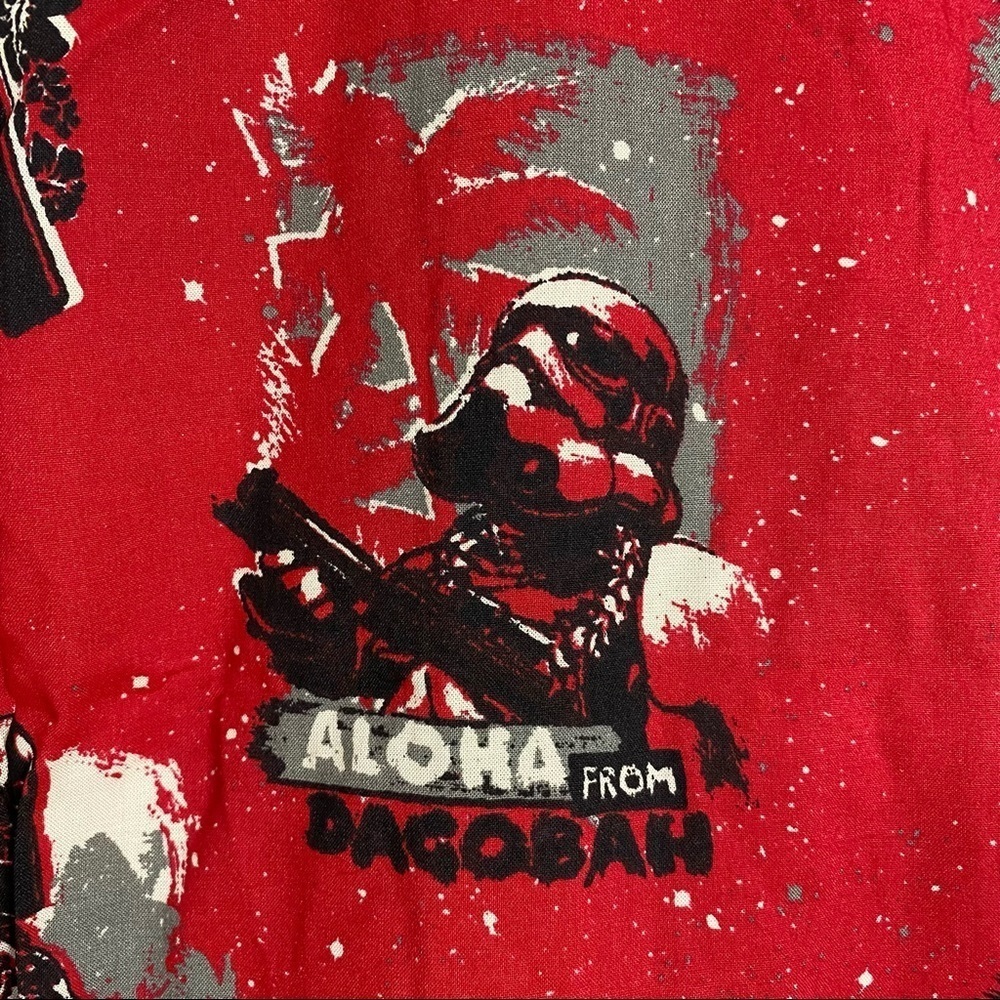 Star Wars Imperial Dark Side Red Hawaiian Shirt Small S Fandom Deathstar Vader - Picture 5 of 13